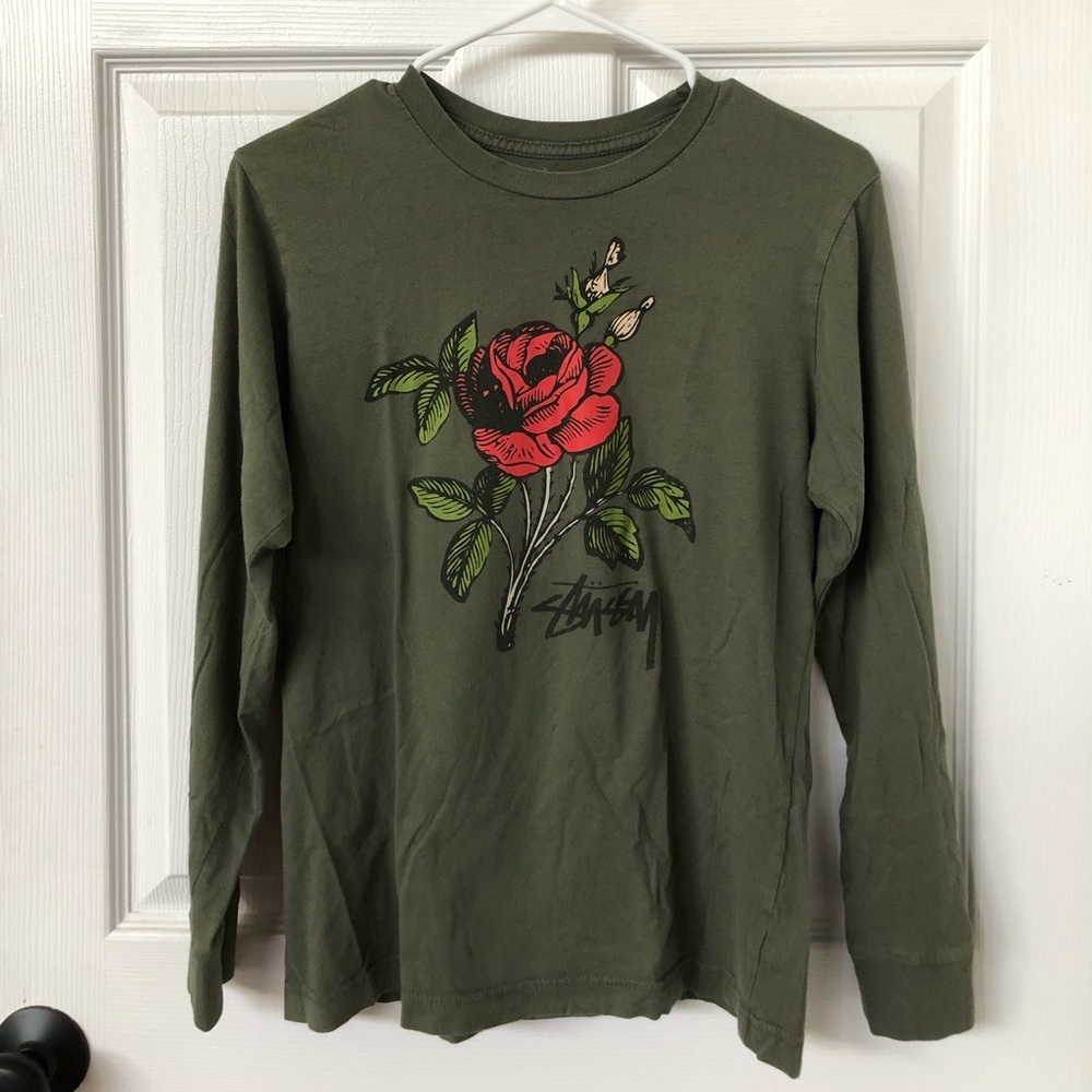 STÜSSY Olive Green long sleeve